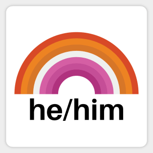 He/Him Pronouns Lesbian Sticker